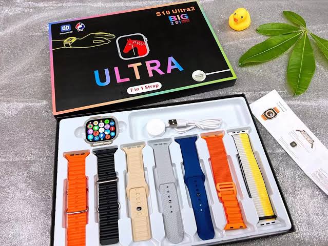 S10 Ultra 2 Smart Watch with 7 Straps with Wireless Charger
